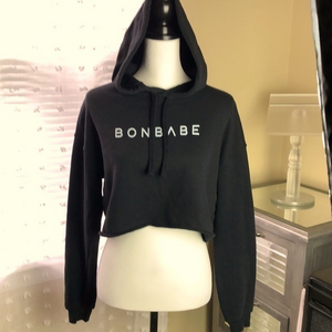 BonBabe -‎ Black Crop Hoodie